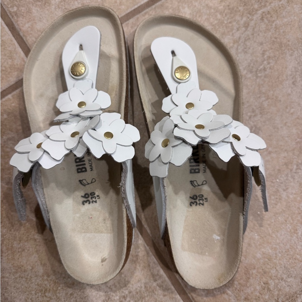 Birkenstock Women's White Floral Sandals